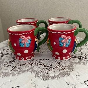 4 Pier 1 Imports Christmas Mugs Brand New With Tags